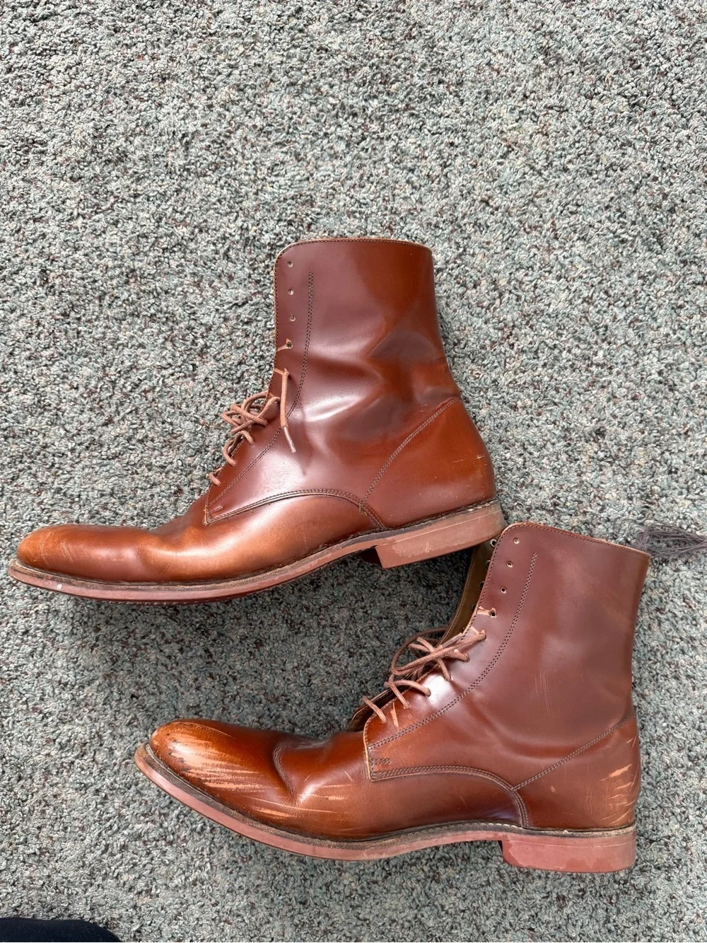 Grenson Lace Up Boots Brown patent Leather Men's US 10